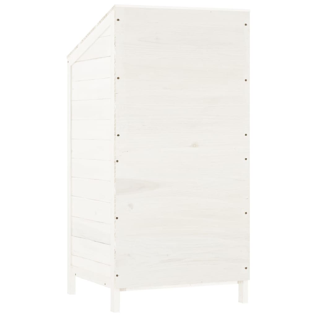 vidaXL Szopa ogrodowa, biała, 55x52x112 cm, lite drewno jodłowe