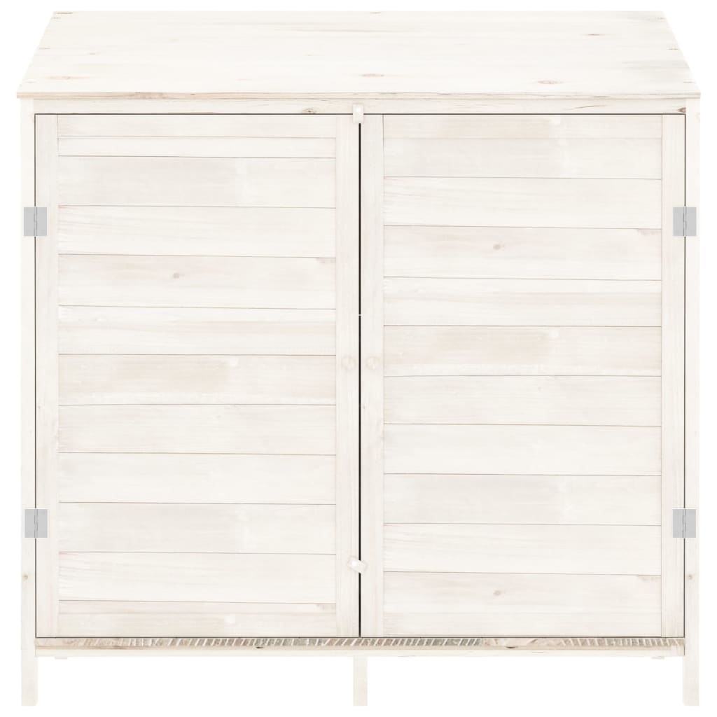 vidaXL Szopa ogrodowa, biała, 102x52x112 cm, lite drewno jodłowe