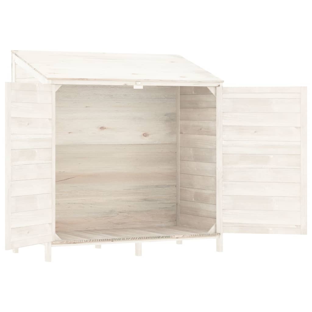 vidaXL Szopa ogrodowa, biała, 102x52x112 cm, lite drewno jodłowe