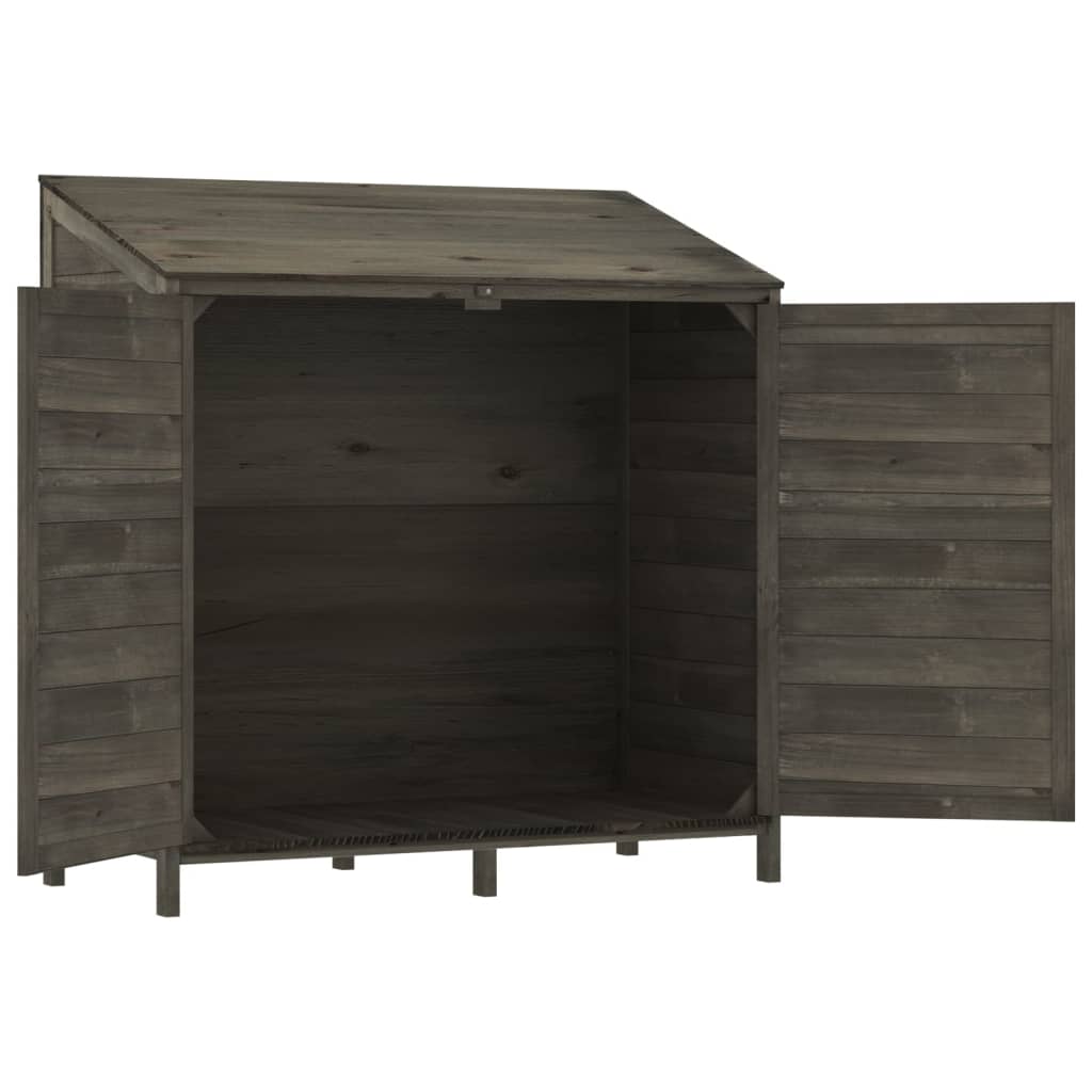 vidaXL Szopa ogrodowa, antracytowa, 102x52x112 cm, lite drewno jodłowe