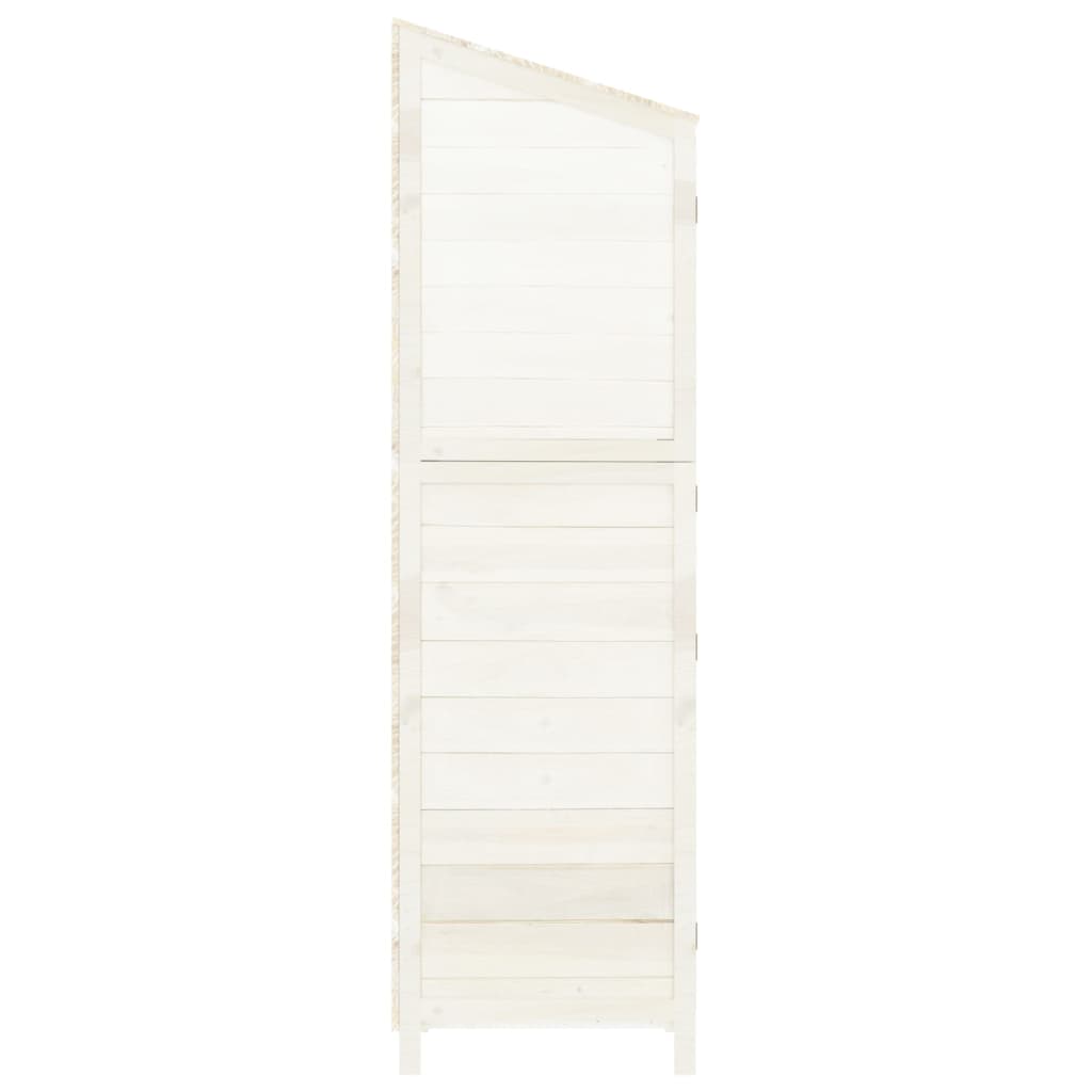 vidaXL Szopa ogrodowa, biała, 102x52x174,5 cm, lite drewno jodłowe