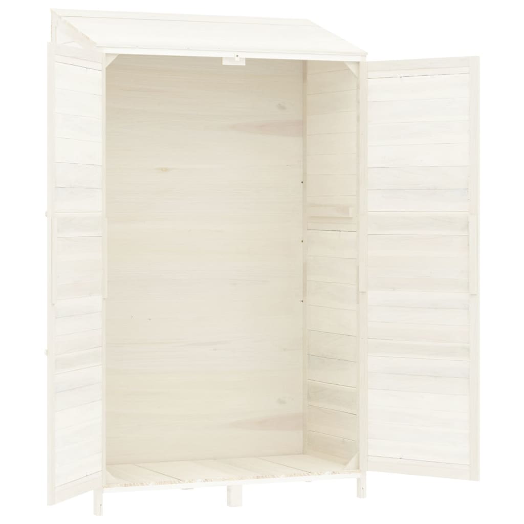 vidaXL Szopa ogrodowa, biała, 102x52x174,5 cm, lite drewno jodłowe