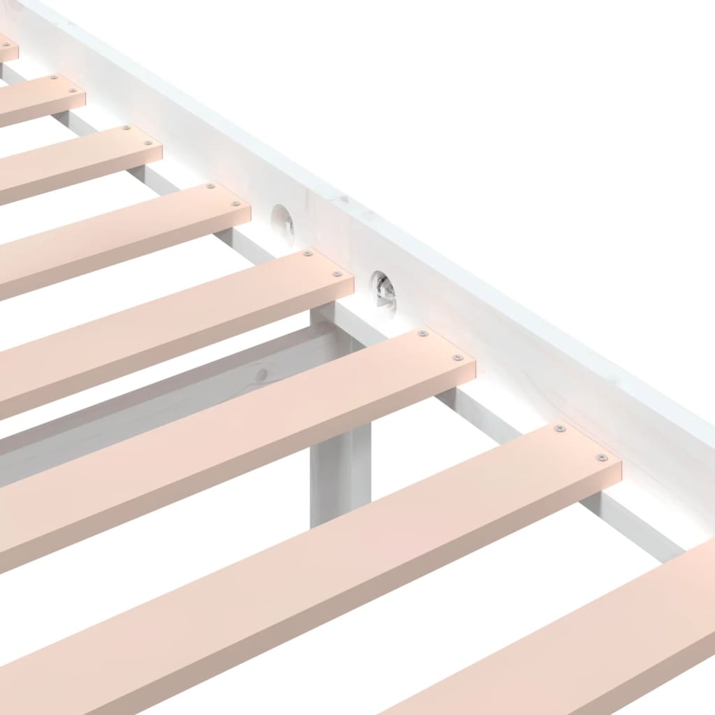 vidaXL Rama łóżka, biała, lite drewno, 200 x 200 cm