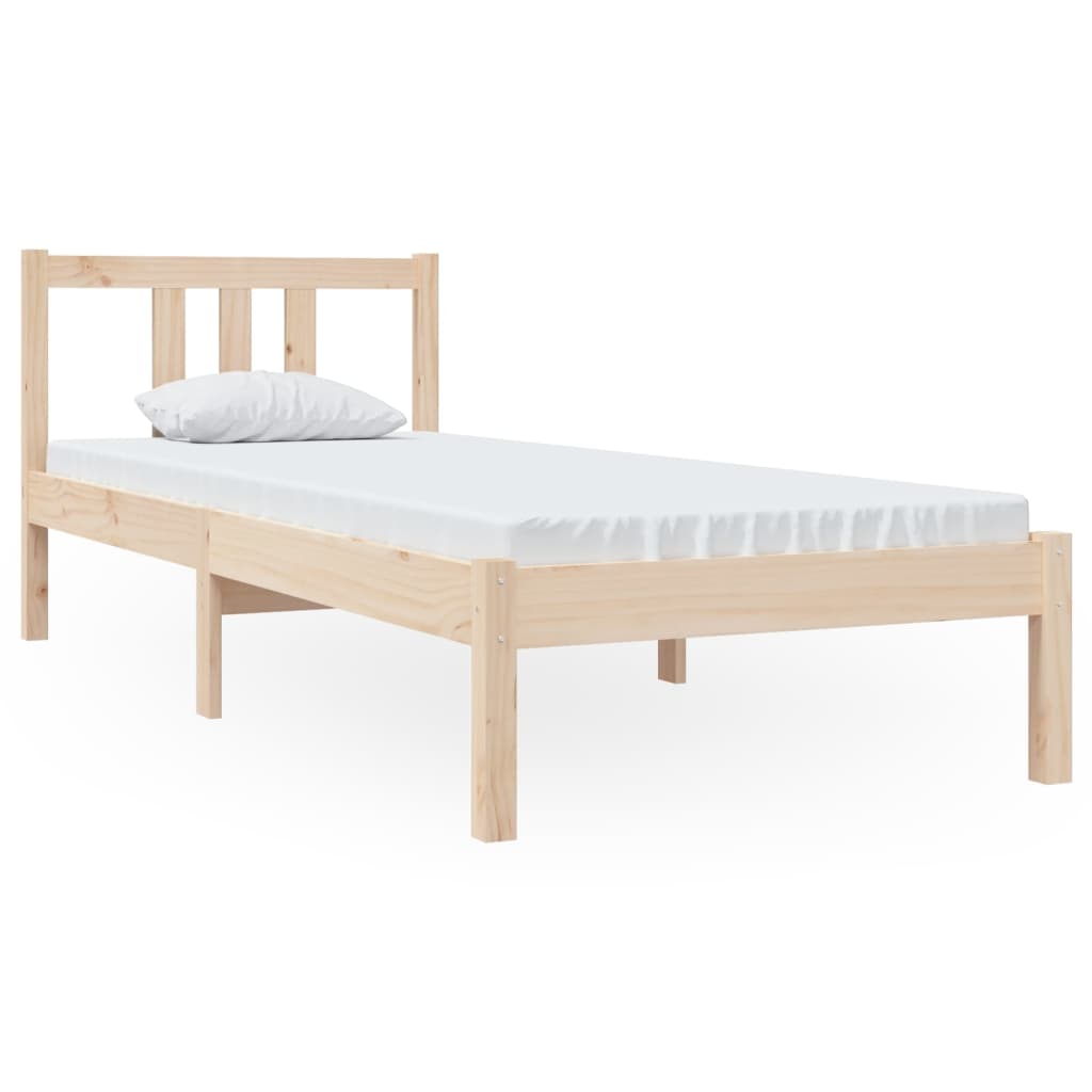 vidaXL Rama łóżka, lite drewno, 75x190 cm, pojedyncza