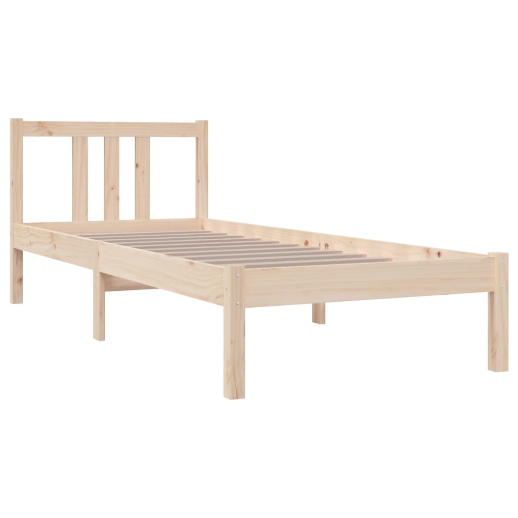 vidaXL Rama łóżka, lite drewno, 75x190 cm, pojedyncza