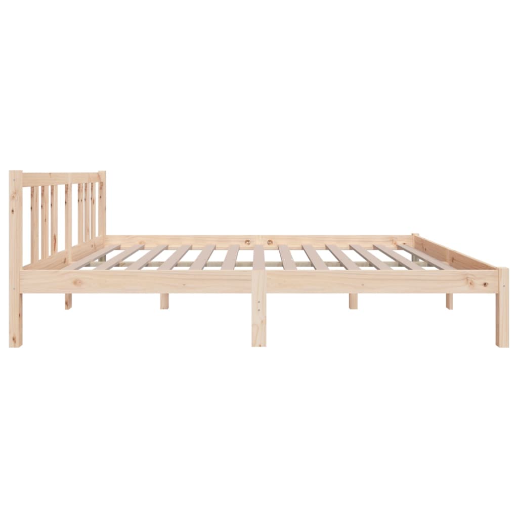 vidaXL Rama łóżka, lite drewno, 135x190 cm, podwójna