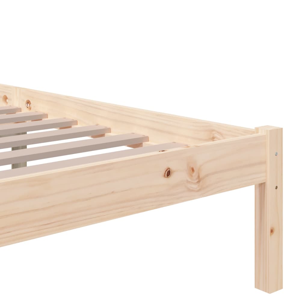 vidaXL Rama łóżka, lite drewno, 135x190 cm, podwójna