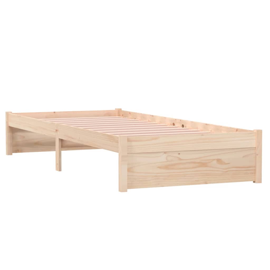 vidaXL Rama łóżka, lite drewno, 75x190 cm, pojedyncza