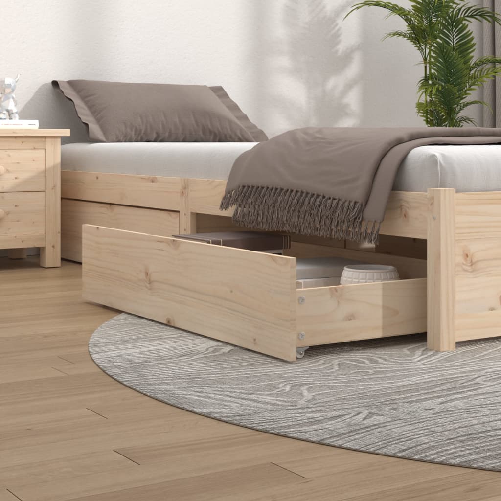 vidaXL Szuflady pod łóżko, 4 szt., lite drewno sosnowe