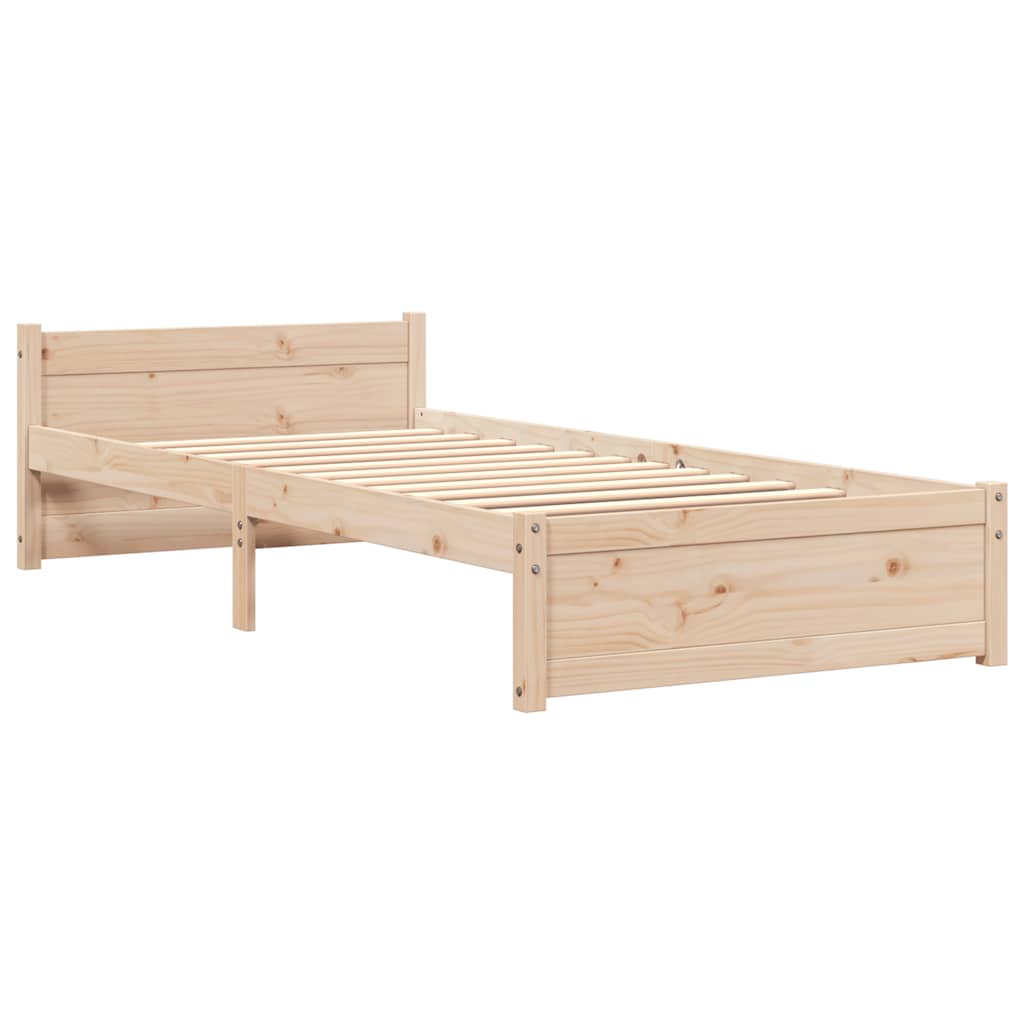 vidaXL Rama łóżka, lite drewno, 75x190 cm, pojedyncza
