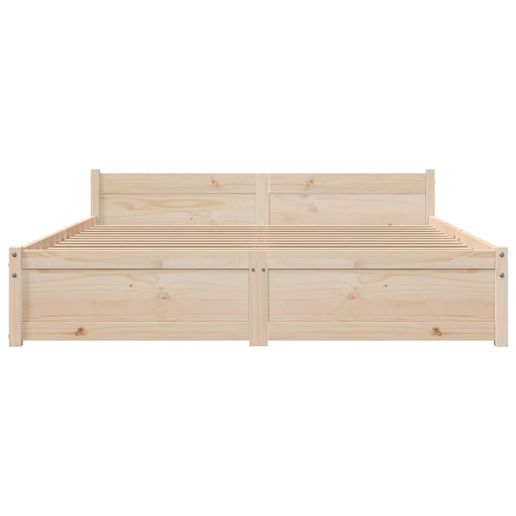 vidaXL Rama łóżka, lite drewno, 135x190 cm, podwójna