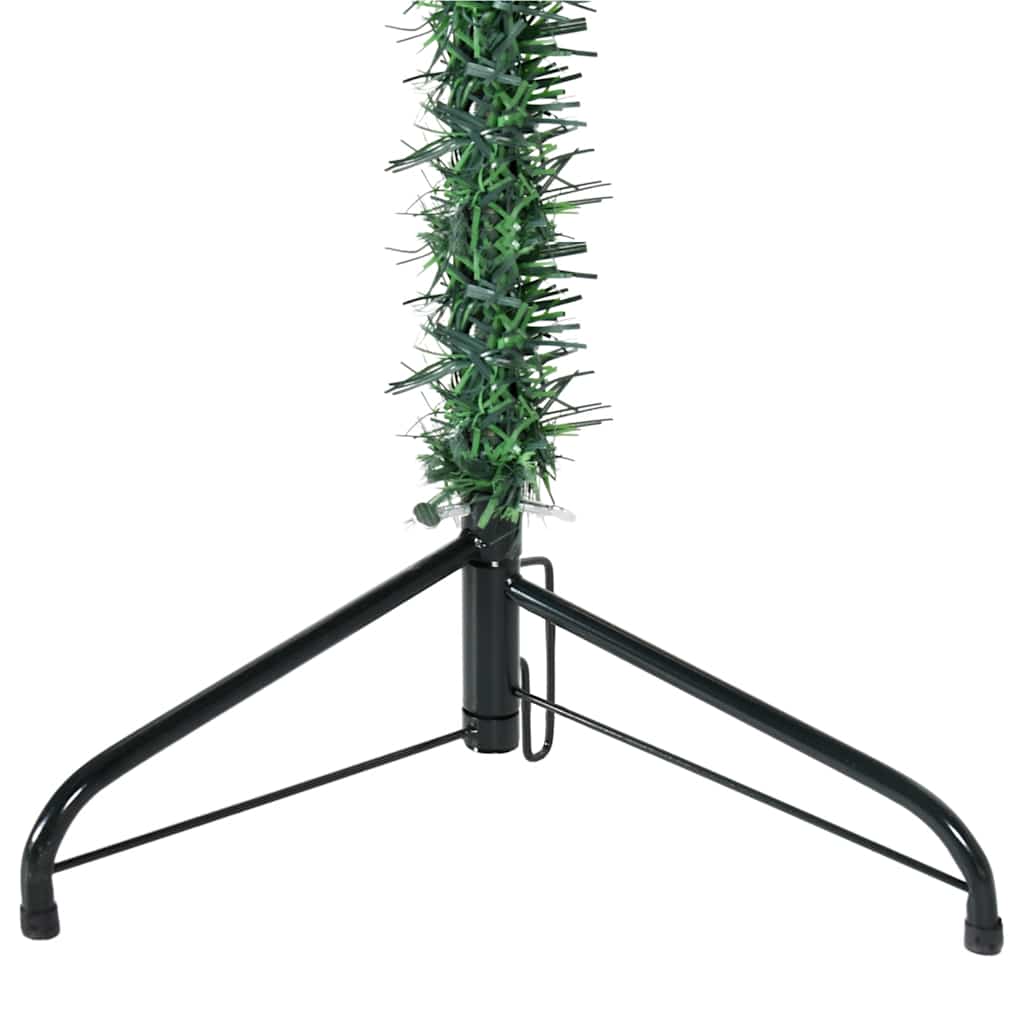vidaXL Smukła choinka połówka ze stojakiem, sztuczna, zielona, 120 cm