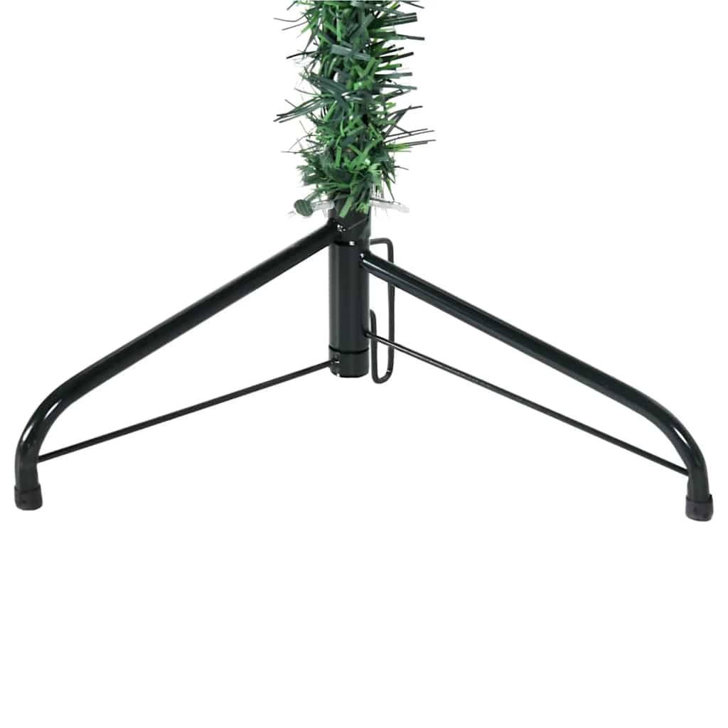 vidaXL Smukła choinka połówka ze stojakiem, sztuczna, zielona, 210 cm
