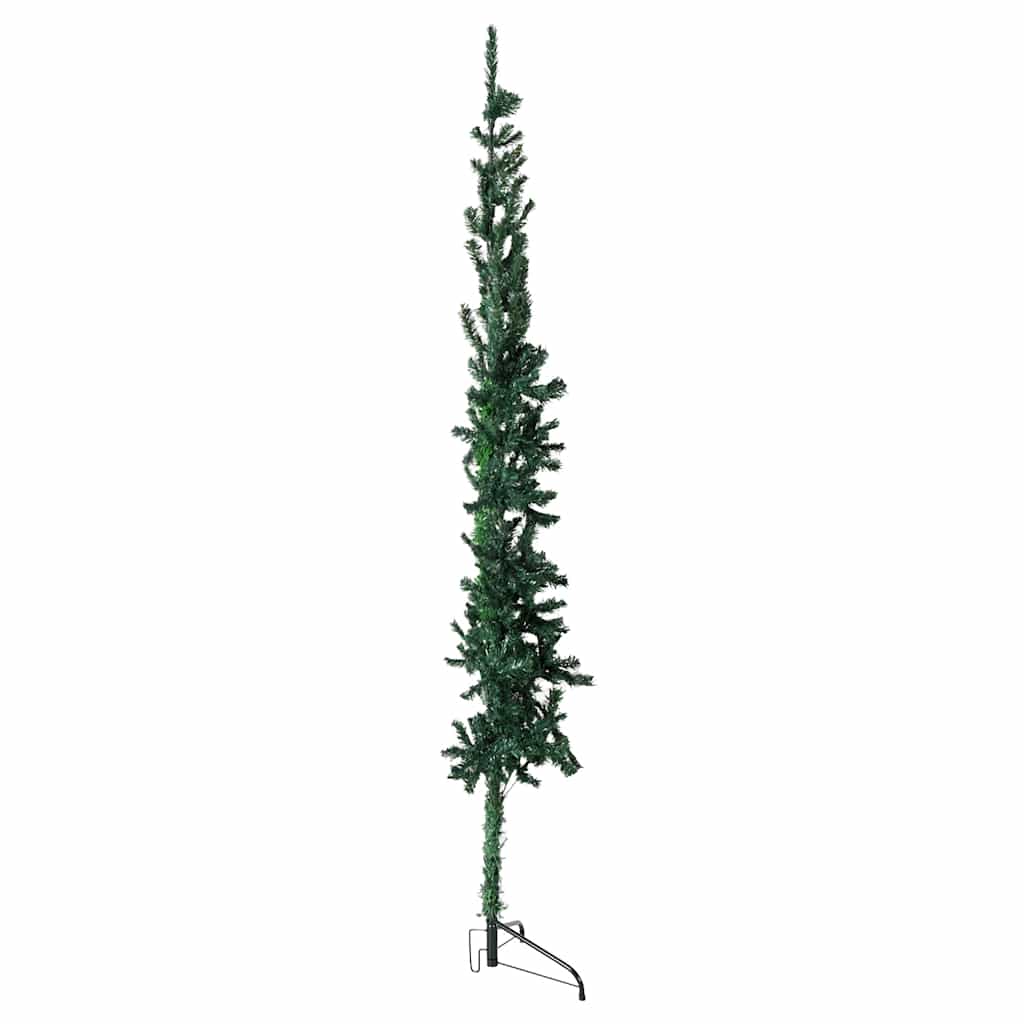 vidaXL Smukła choinka połówka ze stojakiem, sztuczna, zielona, 240 cm