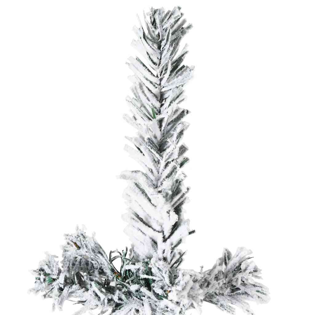vidaXL Smukła choinka połówka, sztuczna, ośnieżona, 150 cm