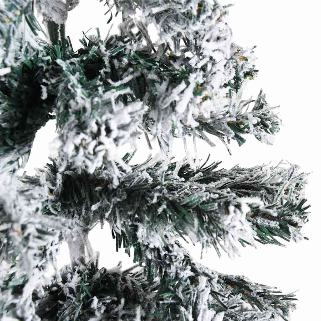 vidaXL Smukła choinka połówka, sztuczna, ośnieżona, 150 cm