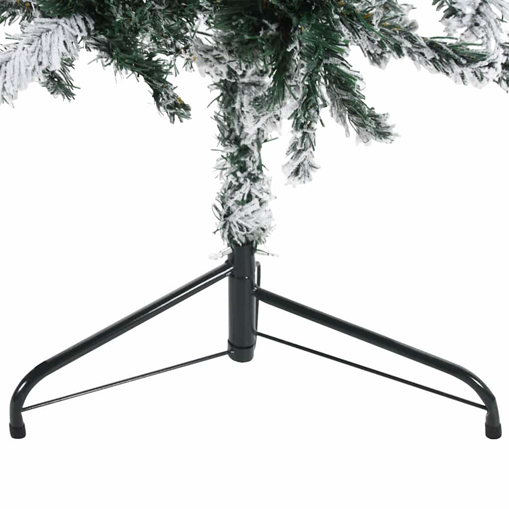 vidaXL Smukła choinka połówka, sztuczna, ośnieżona, 240 cm