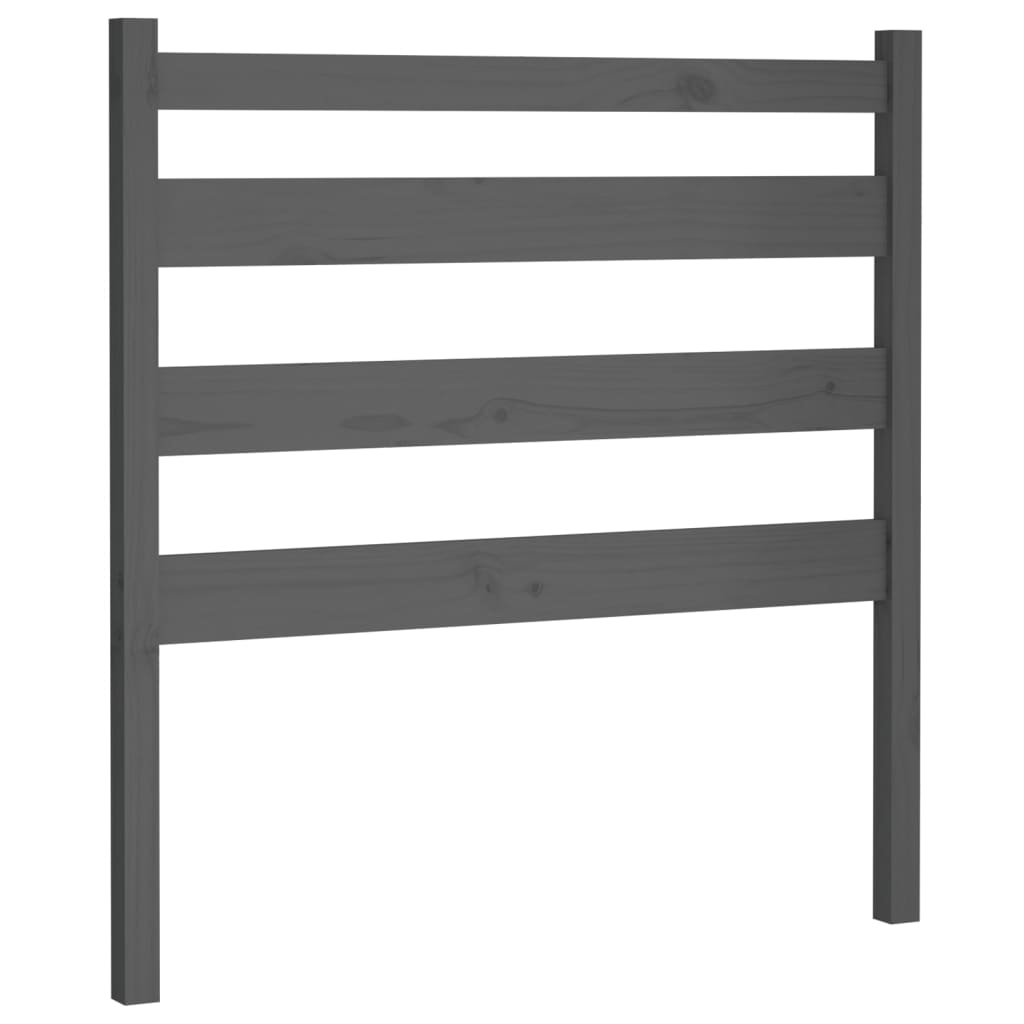 vidaXL Wezgłowie łóżka, szare, 96x4x100 cm, lite drewno sosnowe