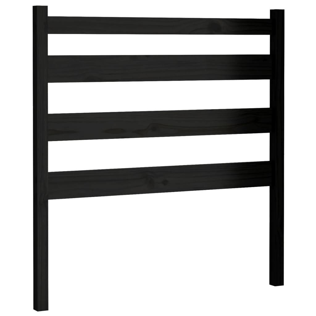 vidaXL Wezgłowie łóżka, czarne, 96x4x100 cm, lite drewno sosnowe