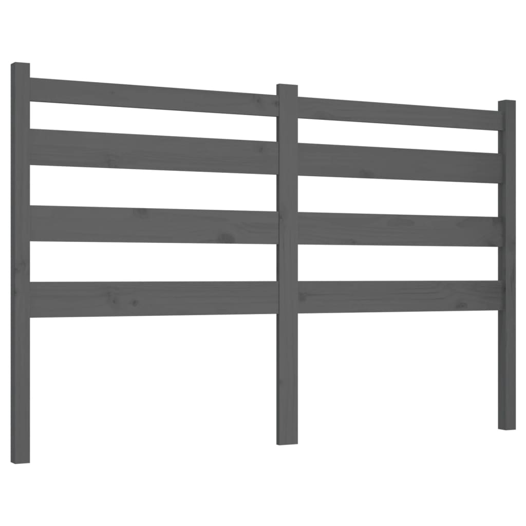 vidaXL Wezgłowie łóżka, szare, 156x4x100 cm, lite drewno sosnowe
