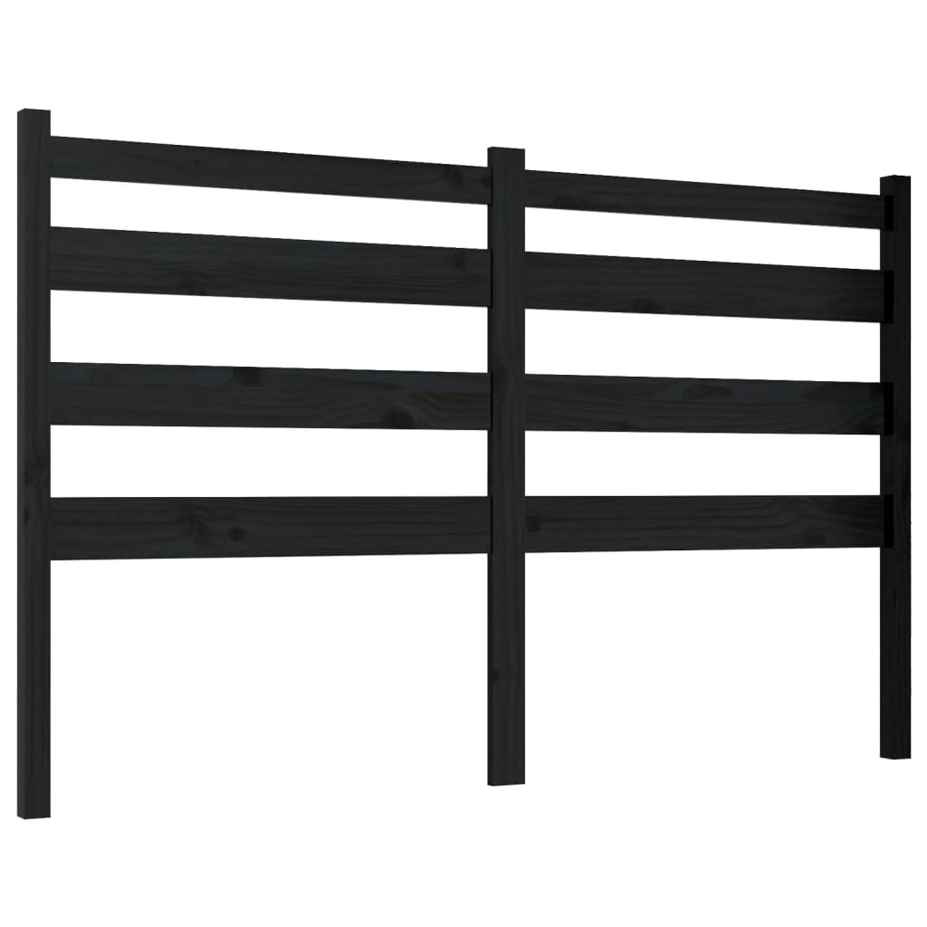 vidaXL Wezgłowie łóżka, czarne, 166x4x100 cm, lite drewno sosnowe