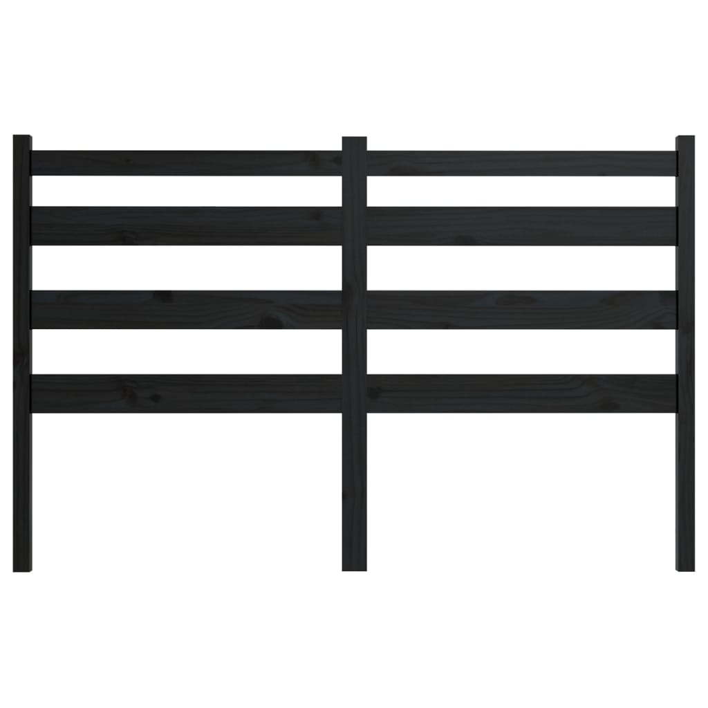 vidaXL Wezgłowie łóżka, czarne, 166x4x100 cm, lite drewno sosnowe