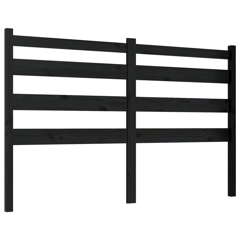vidaXL Wezgłowie łóżka, czarne, 206x4x100 cm, lite drewno sosnowe