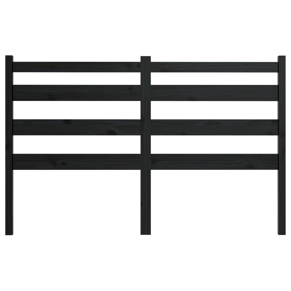 vidaXL Wezgłowie łóżka, czarne, 206x4x100 cm, lite drewno sosnowe