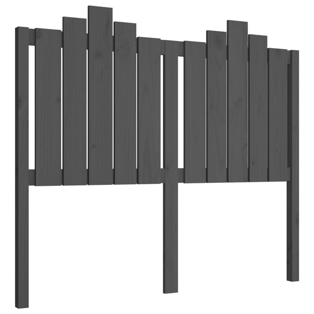 vidaXL Wezgłowie łóżka, szare, 126x4x110 cm, lite drewno sosnowe