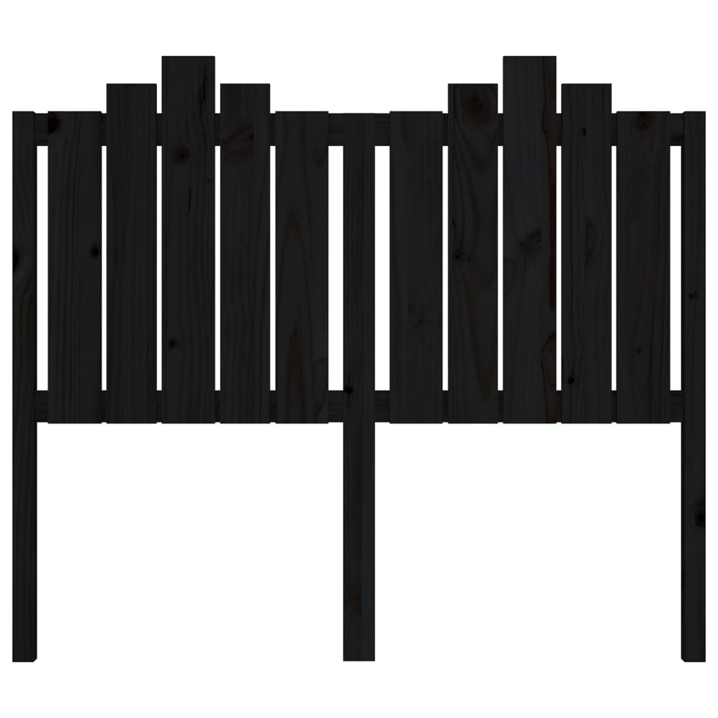 vidaXL Wezgłowie łóżka, czarne, 126x4x110 cm, lite drewno sosnowe