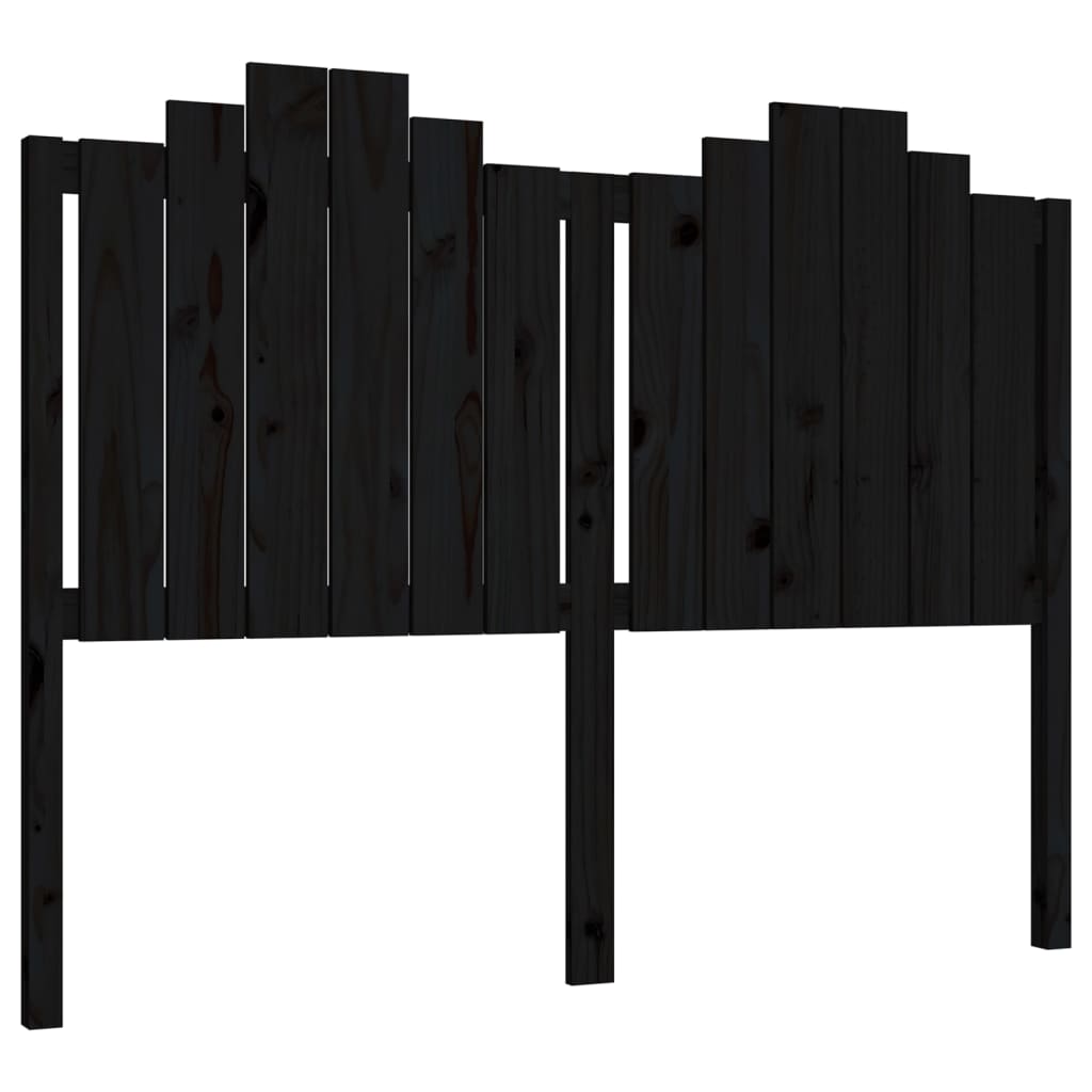 vidaXL Wezgłowie łóżka, czarne, 146x4x110 cm, lite drewno sosnowe