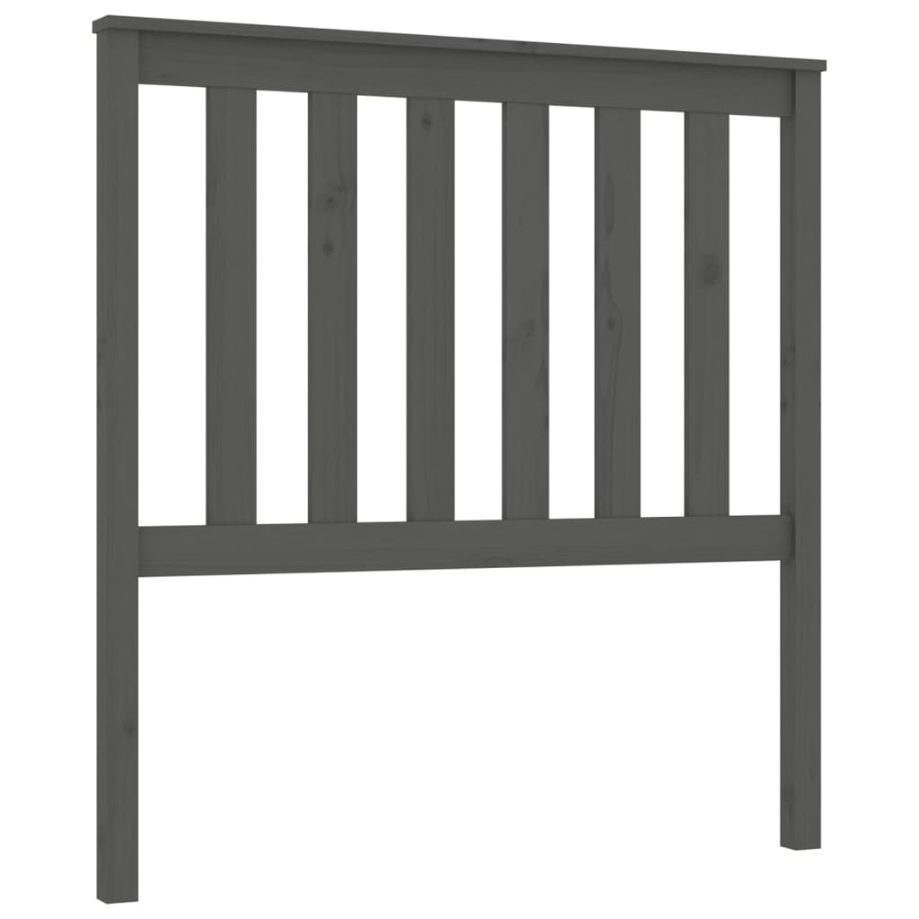 vidaXL Wezgłowie łóżka, szare, 96x6x101 cm, lite drewno sosnowe