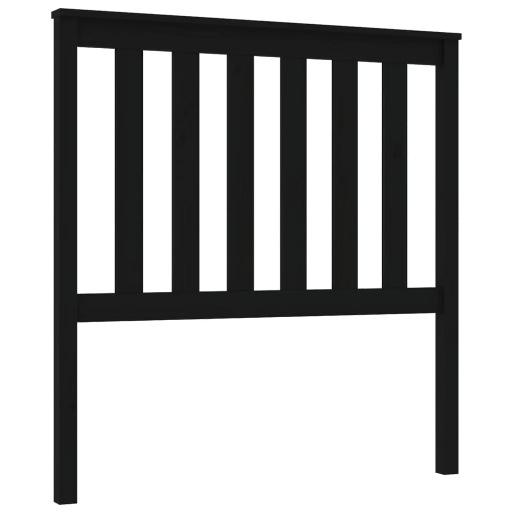 vidaXL Wezgłowie łóżka, czarne, 96x6x101 cm, lite drewno sosnowe