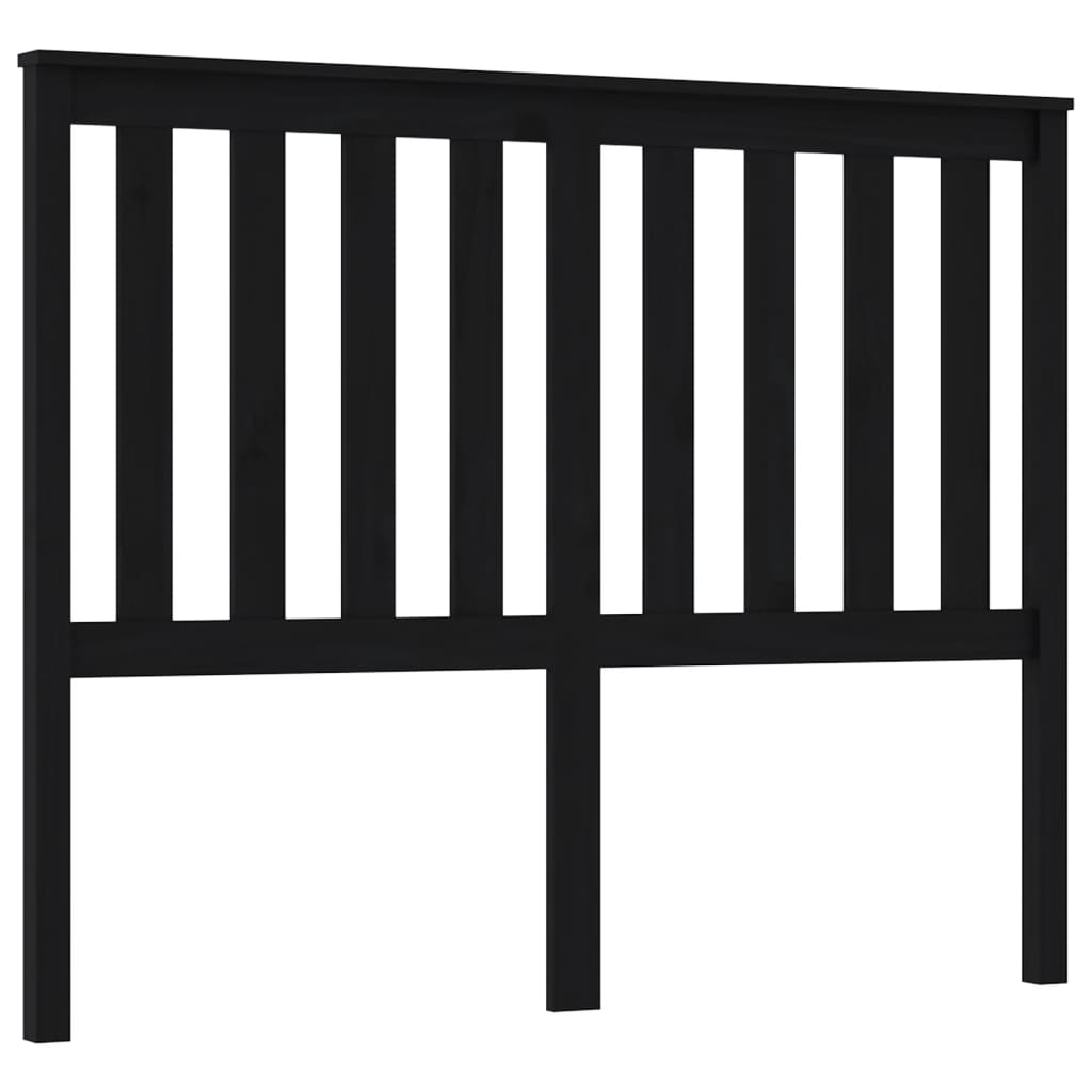 vidaXL Wezgłowie łóżka, czarne, 126x6x101 cm, lite drewno sosnowe