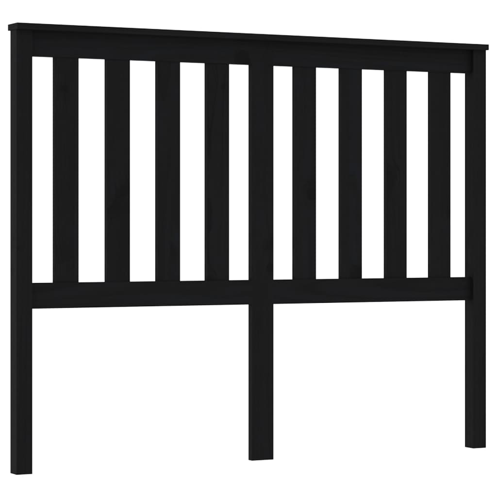 vidaXL Wezgłowie łóżka, czarne, 146x6x101 cm, lite drewno sosnowe
