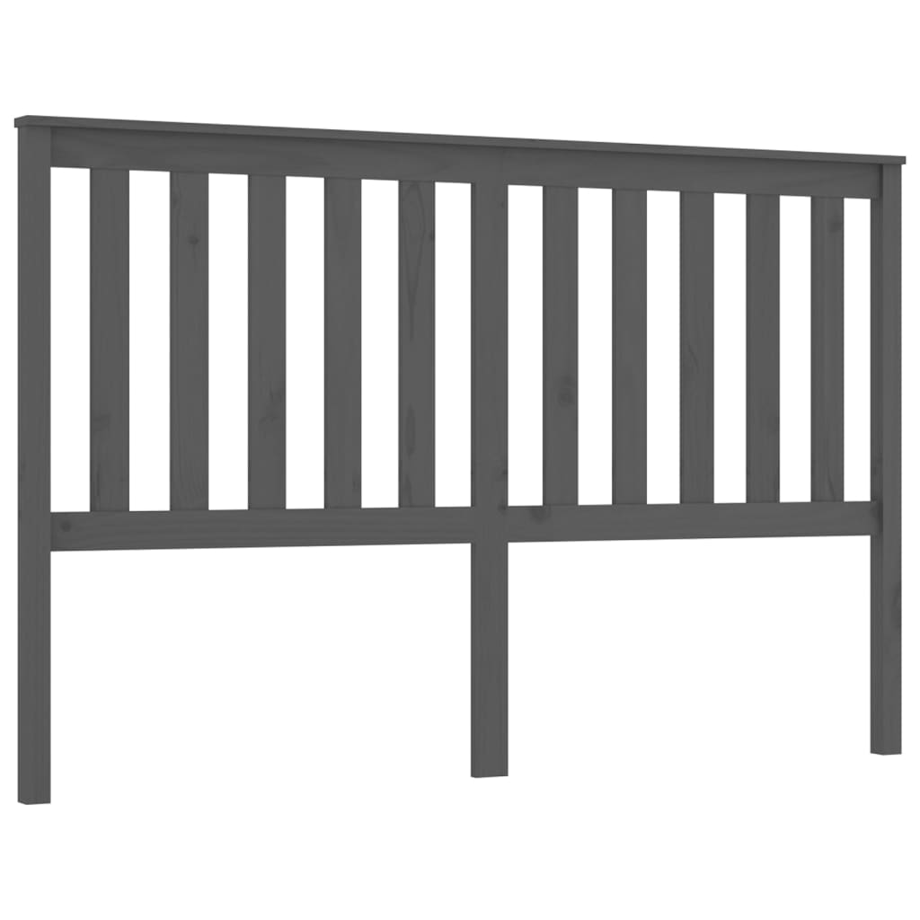 vidaXL Wezgłowie łóżka, szare, 166x6x101 cm, lite drewno sosnowe