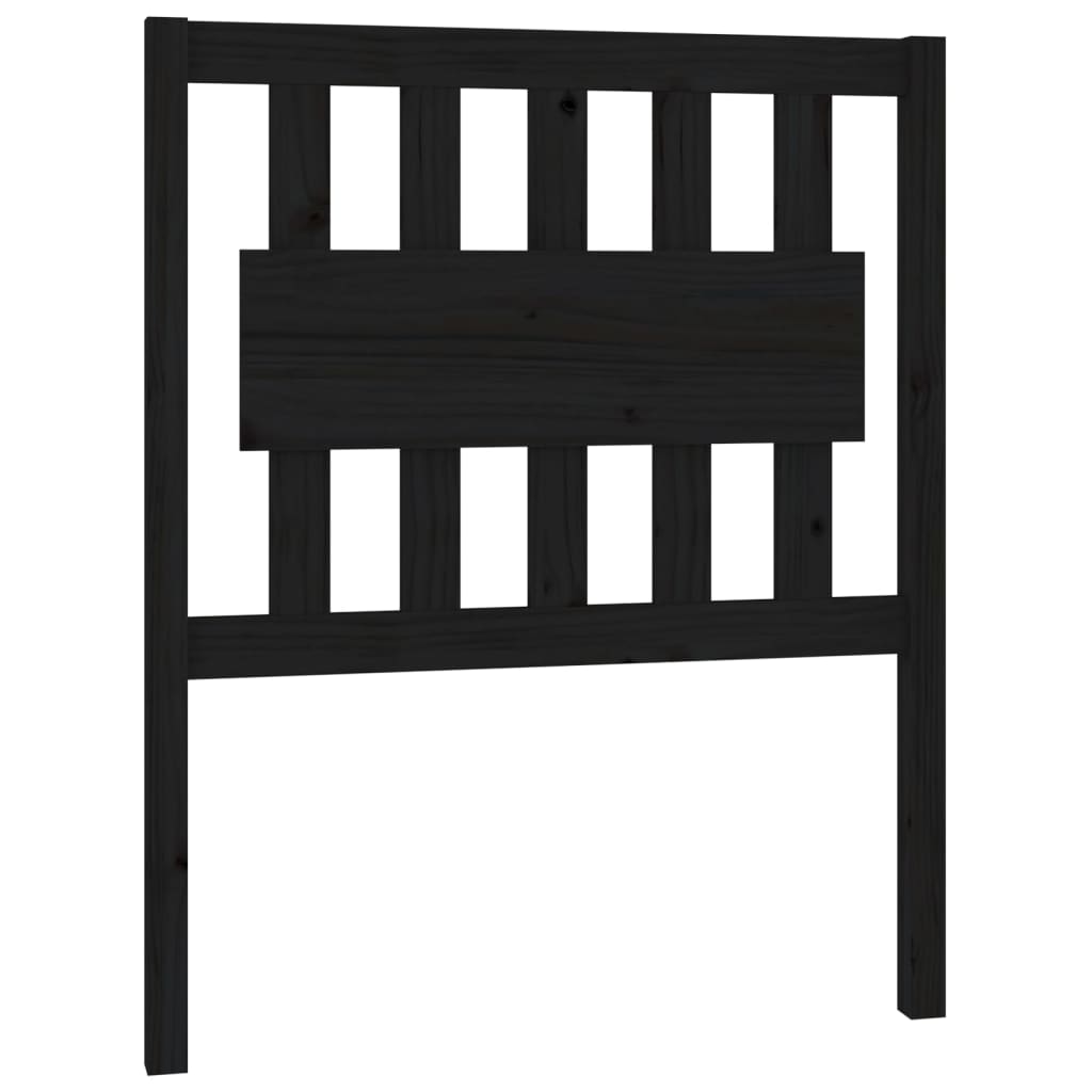 vidaXL Wezgłowie łóżka, czarne, 80,5x4x100 cm, lite drewno sosnowe