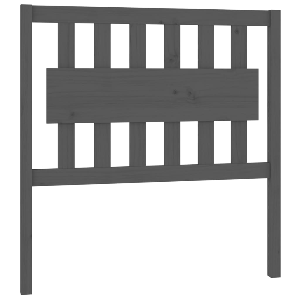 vidaXL Wezgłowie łóżka, szare, 95,5x4x100 cm, lite drewno sosnowe