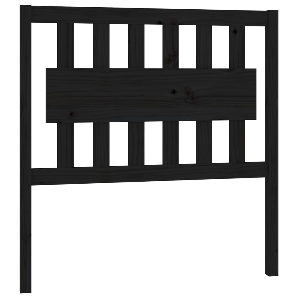 vidaXL Wezgłowie łóżka, czarne, 95,5x4x100 cm, lite drewno sosnowe