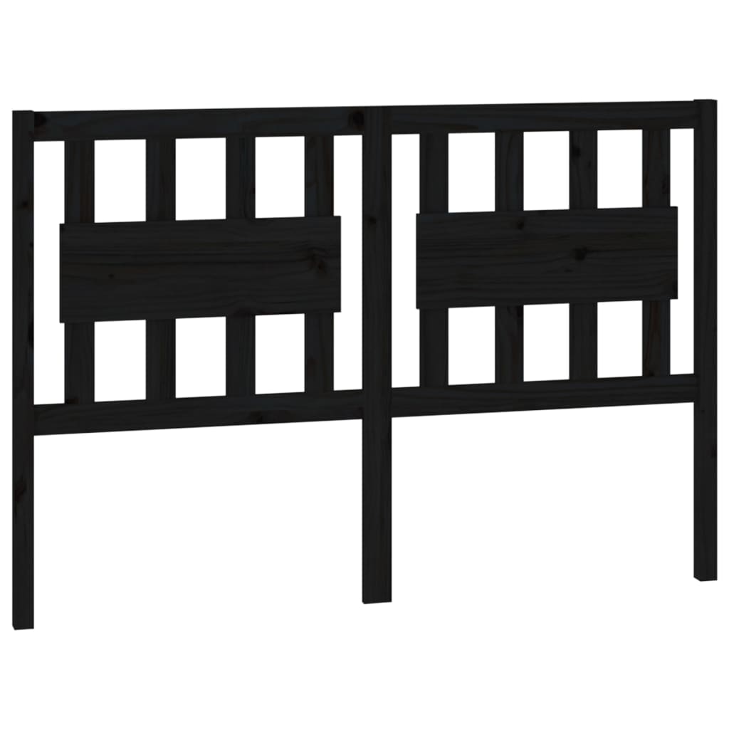 vidaXL Wezgłowie łóżka, czarne, 145,5x4x100 cm, lite drewno sosnowe