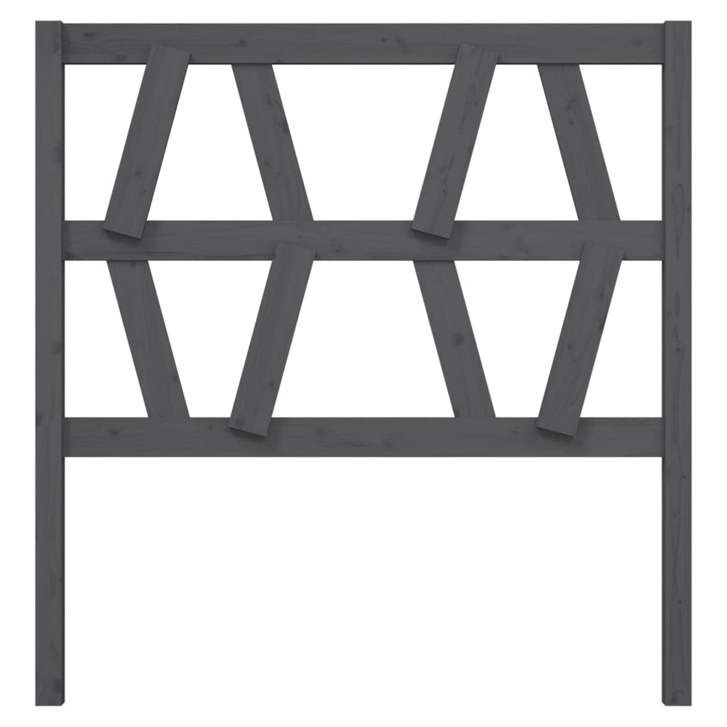 vidaXL Wezgłowie łóżka, szare, 81x4x100 cm, lite drewno sosnowe