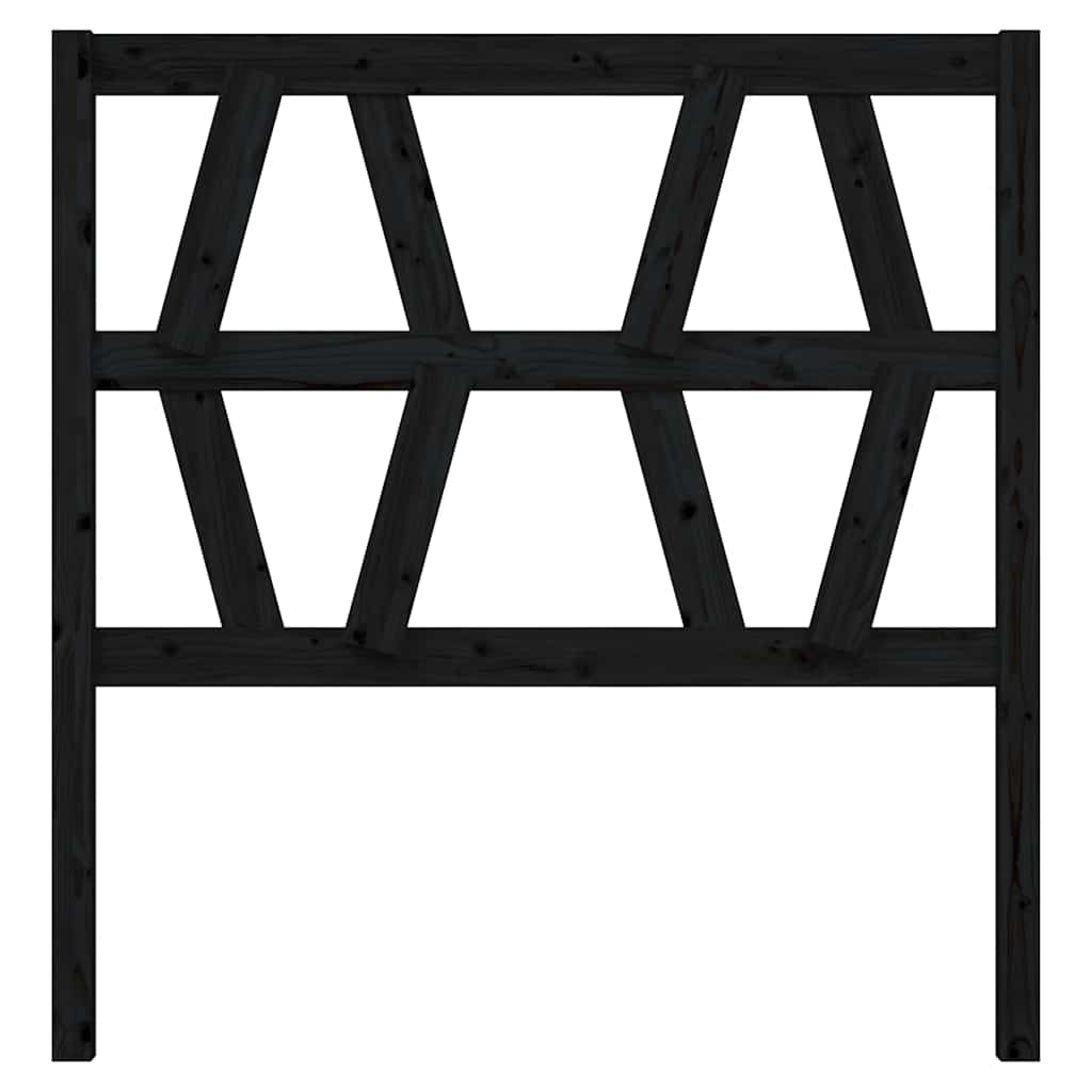 vidaXL Wezgłowie łóżka, czarne, 81x4x100 cm, lite drewno sosnowe