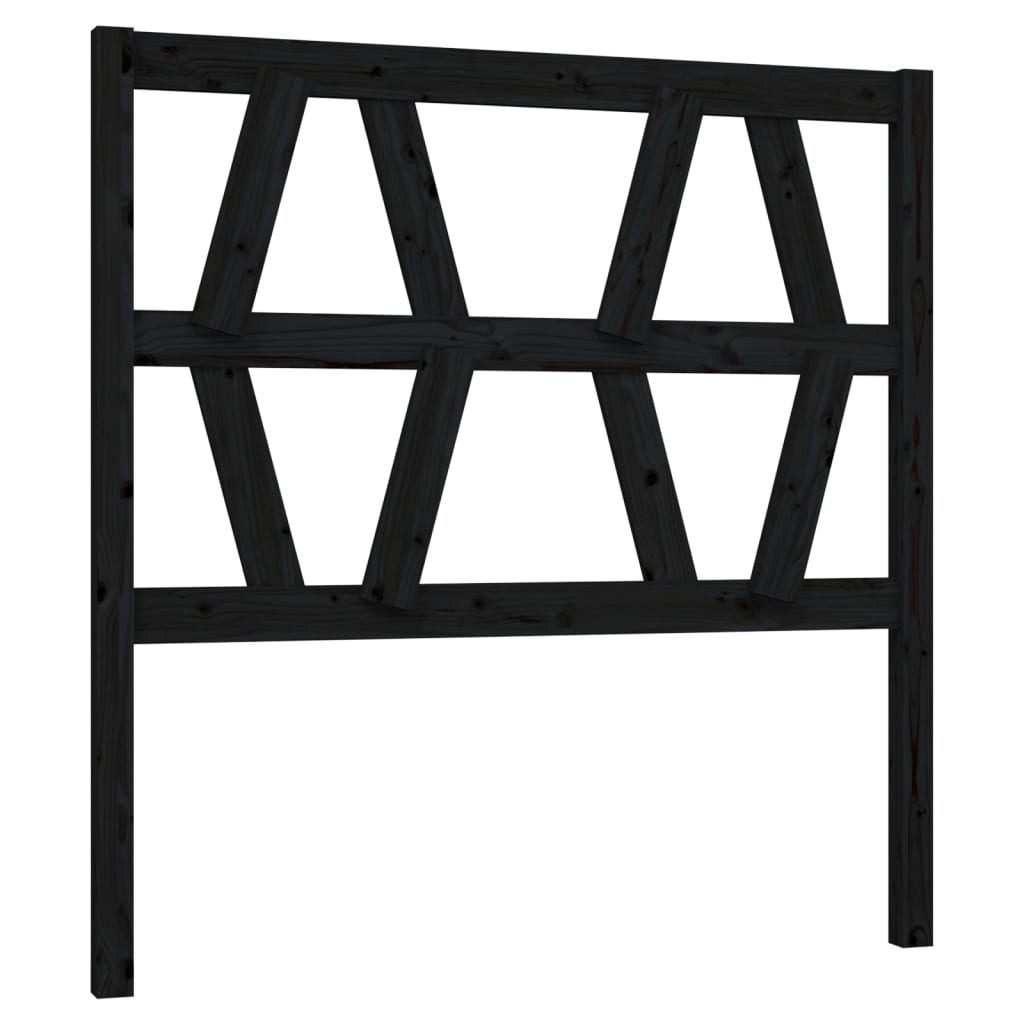 vidaXL Wezgłowie łóżka, czarne, 96x4x100 cm, lite drewno sosnowe