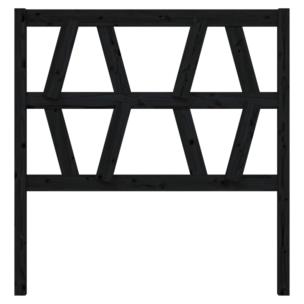vidaXL Wezgłowie łóżka, czarne, 96x4x100 cm, lite drewno sosnowe