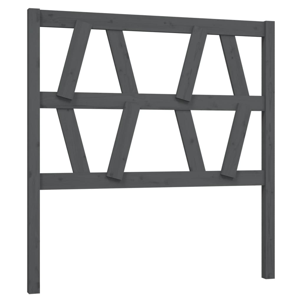 vidaXL Wezgłowie łóżka, szare, 106x4x100 cm, lite drewno sosnowe