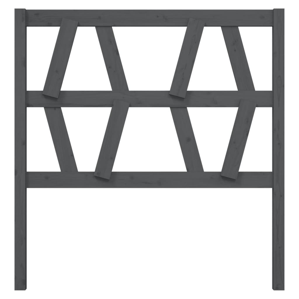 vidaXL Wezgłowie łóżka, szare, 106x4x100 cm, lite drewno sosnowe