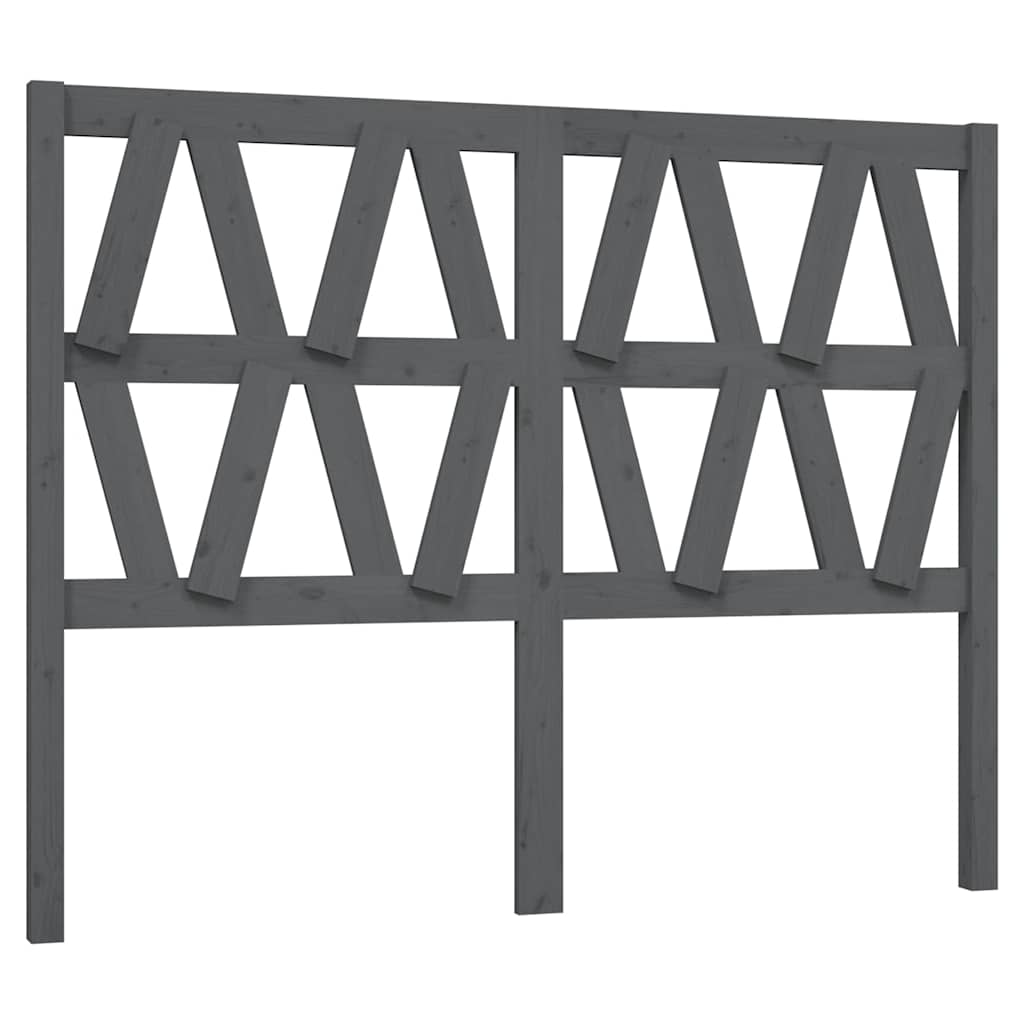 vidaXL Wezgłowie łóżka, szare, 146x4x100 cm, lite drewno sosnowe