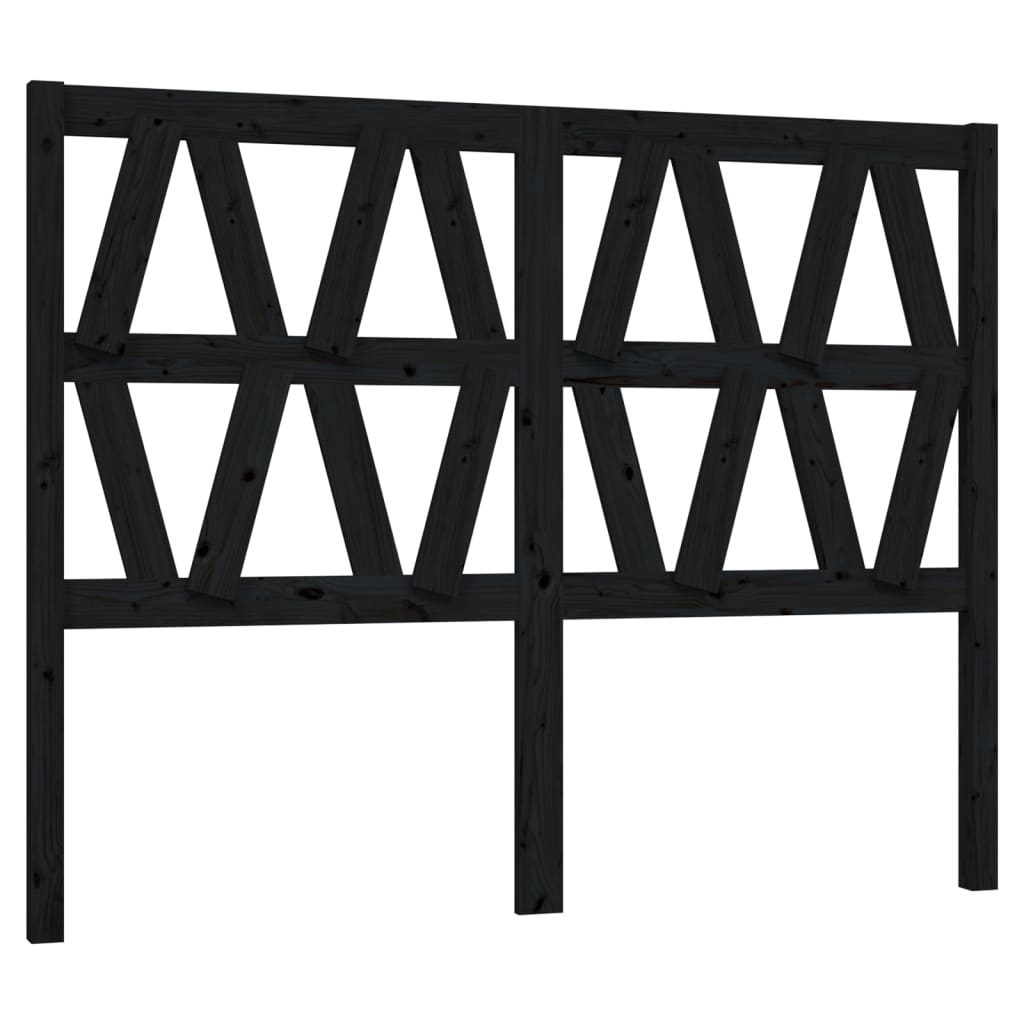 vidaXL Wezgłowie łóżka, czarne, 166x4x100 cm, lite drewno sosnowe