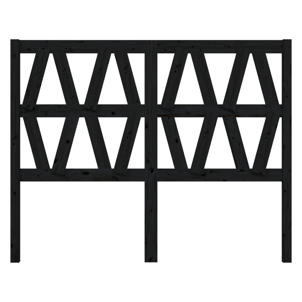 vidaXL Wezgłowie łóżka, czarne, 166x4x100 cm, lite drewno sosnowe