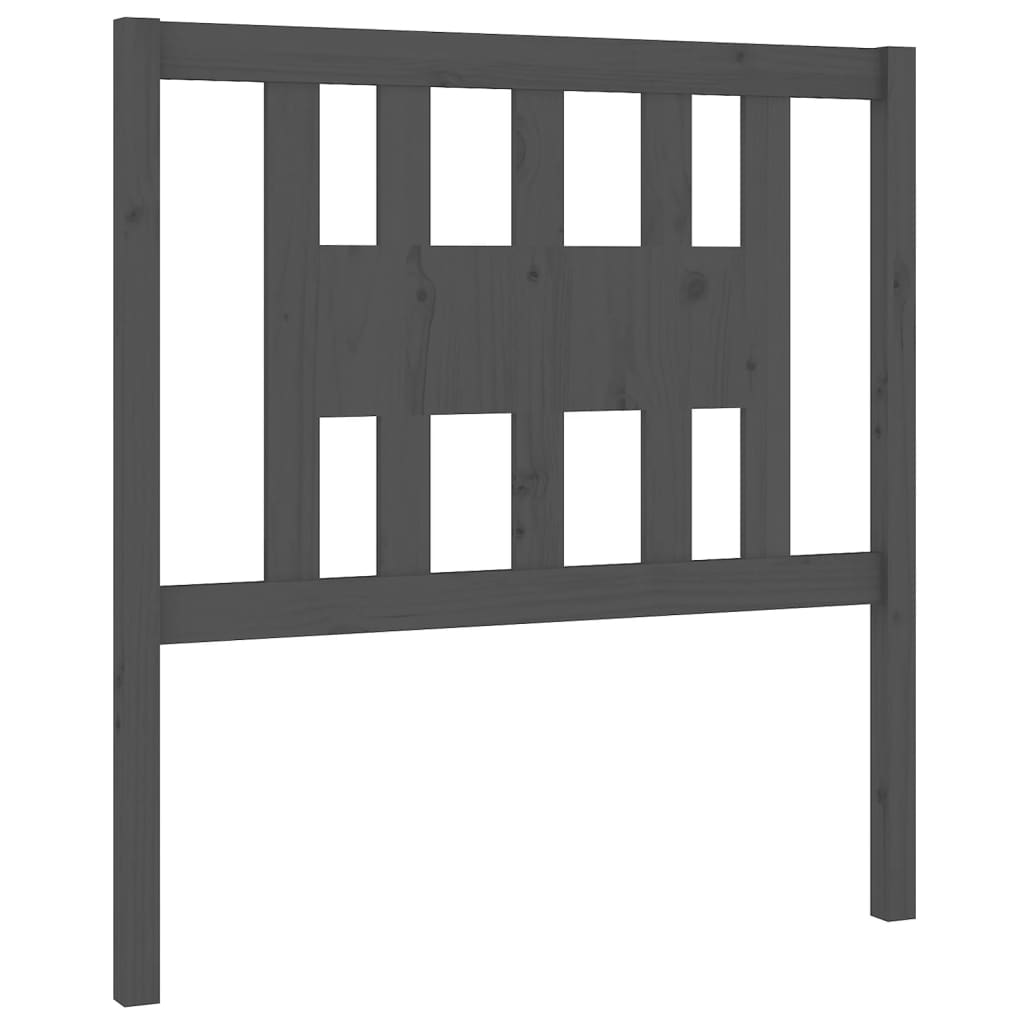 vidaXL Wezgłowie łóżka, szare, 106x4x100 cm, lite drewno sosnowe